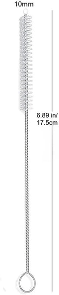 Long Straw Brush for Automatic Cat Water Fountain Cleaning Accessories Stainless Steel Oval Pipe Tube Cleaner 6.89X3.94inch