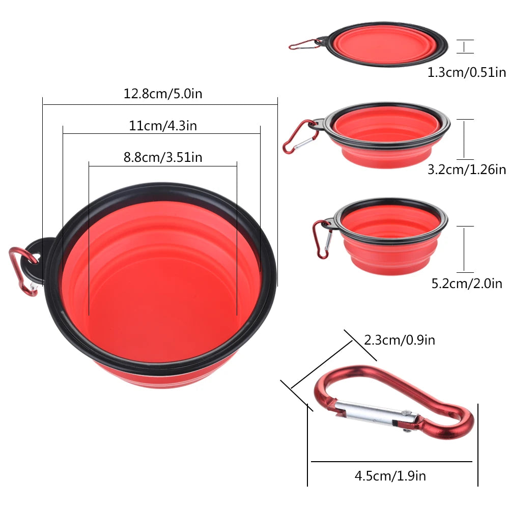 Large 1000ml Collapsible Silicone Pet Bowl Portable Outdoor Travel Dog Cat Food Container Feeder Dish Durable Plastic Puppy Bowl