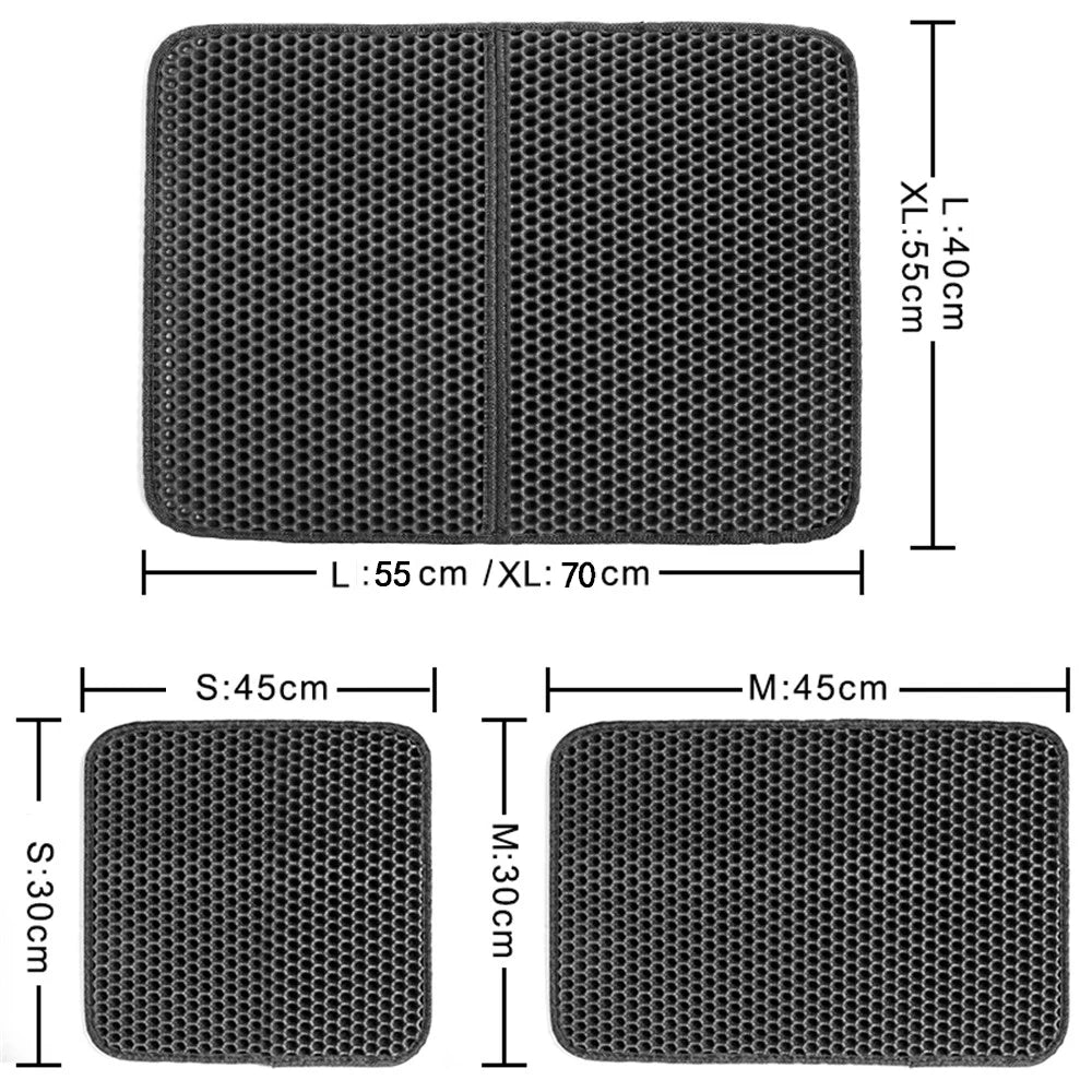 Pet Cat Litter Mat Waterproof EVA Double Layer Cat Litter Trapping Pet Litter Box Mat Clean Pad Products for Cats Accessories