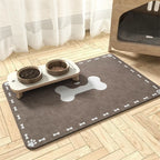 Non Slip Silicone Pet Food Mat Rapid Absorbent Dog Cat Square Bone Shaped Feeding Mat