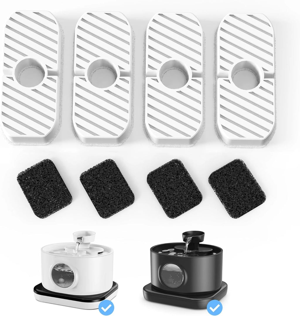 4pcs Replacement Filters for Wireless Cat Water Fountain 2.8L/95oz Automatic Pet Water Fountain Replacement Filters