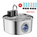 4000MAh Wireless Cat Water Fountain Rechargeable Faucet Stainless Steel Battery Sensor Cat Fountain 3.2L/108oz with 6pcs Filters