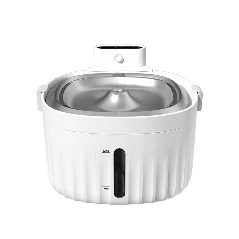 2L Automatic Wireless Eco-Friendly Stylish Cat Water Fountain Motion Sensor Pet Water Dispenser Stainless Steel Pet Feeder