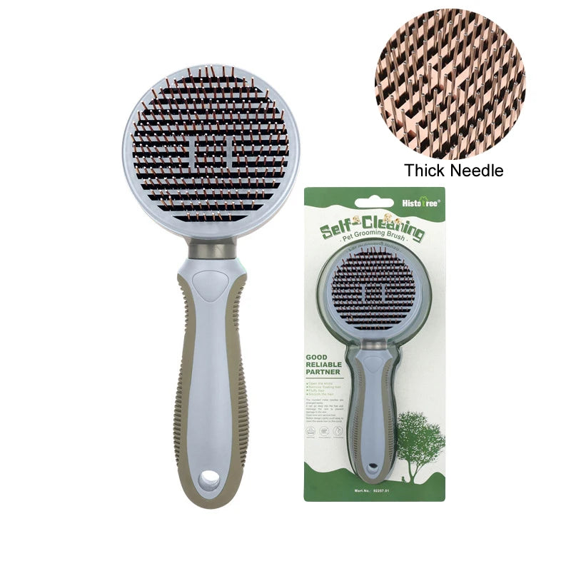 Dog Brush Self-Cleaning Cat Comb Needle Portable Pet Hair Remove Brush for Long Hair Dogs Pet Grooming Brush Dog Products