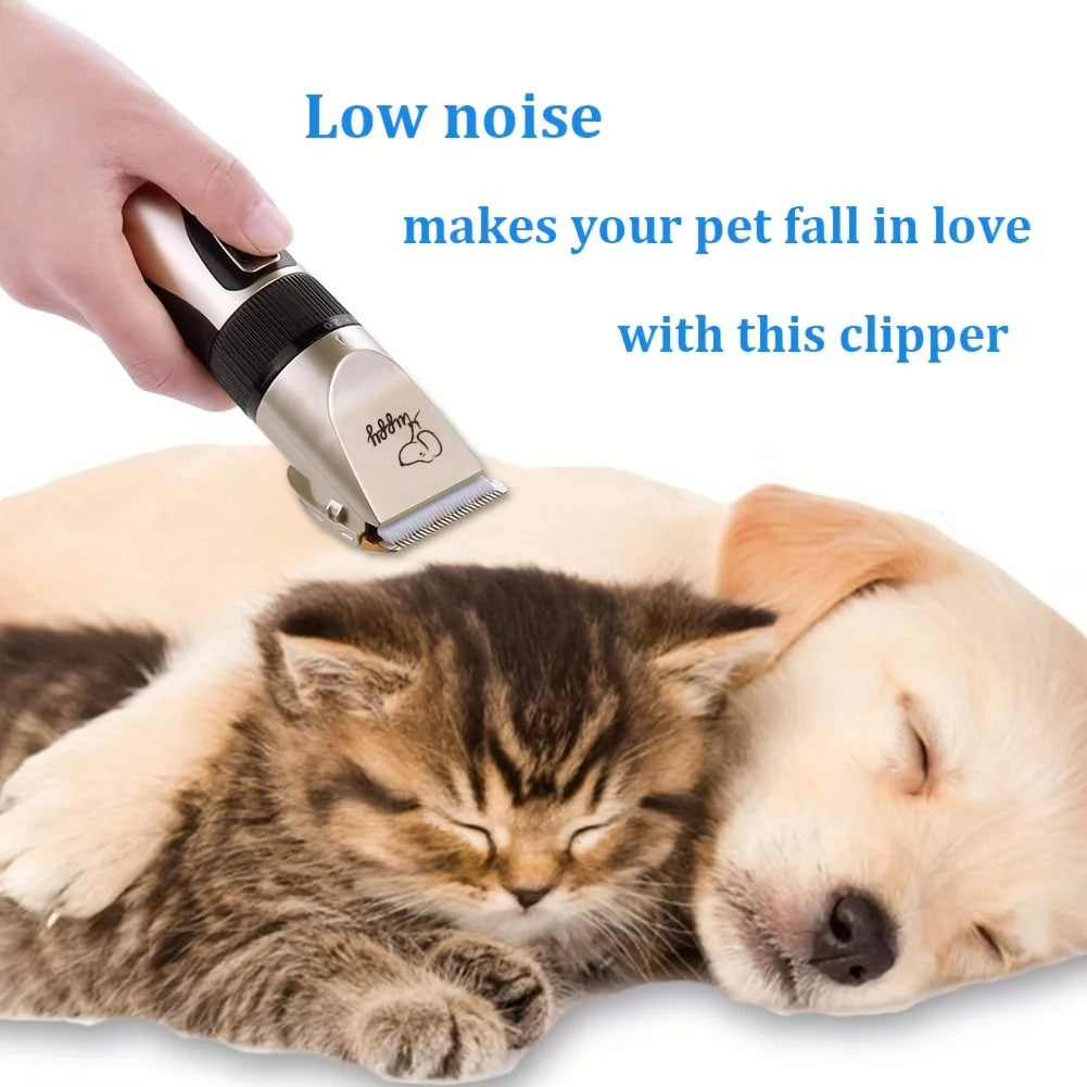 2 in 1 Electric Trimmer & LED Nail Clipper Non-Slip Grip Pet Smart Dog Cat Grooming Kit with LED Light Scissors Included