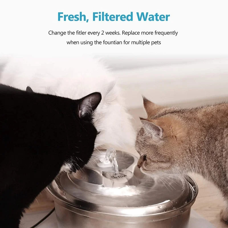 12 Pcs Replacement Carbon Filters Triple Filtration System for 2L/3L Stainless Steel Multi-Pet Dog Cat Water Fountains Filters
