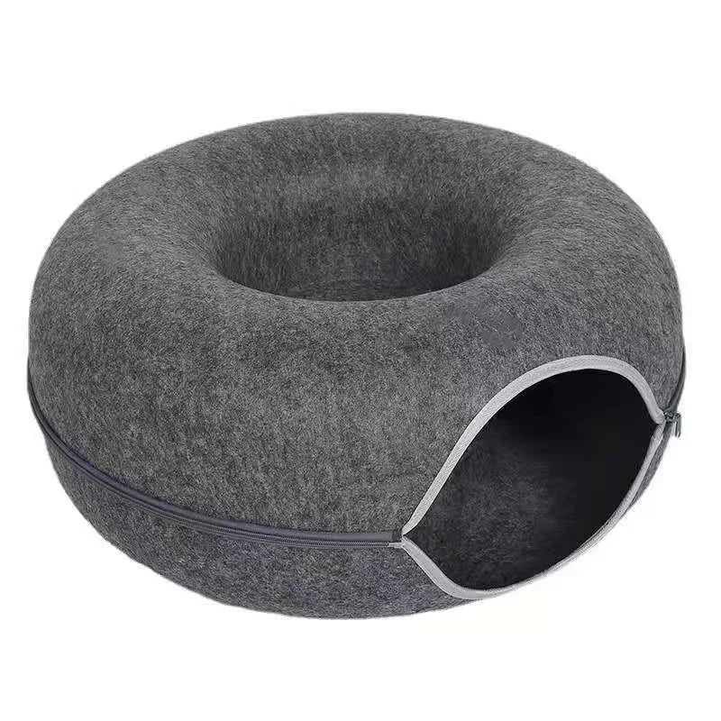 Cats House Basket Natural Felt Pet Toy Cat Tunnel Cave Beds Nest Funny Round Egg-Type with Mat for Small Dogs Puppy Pet Supplies