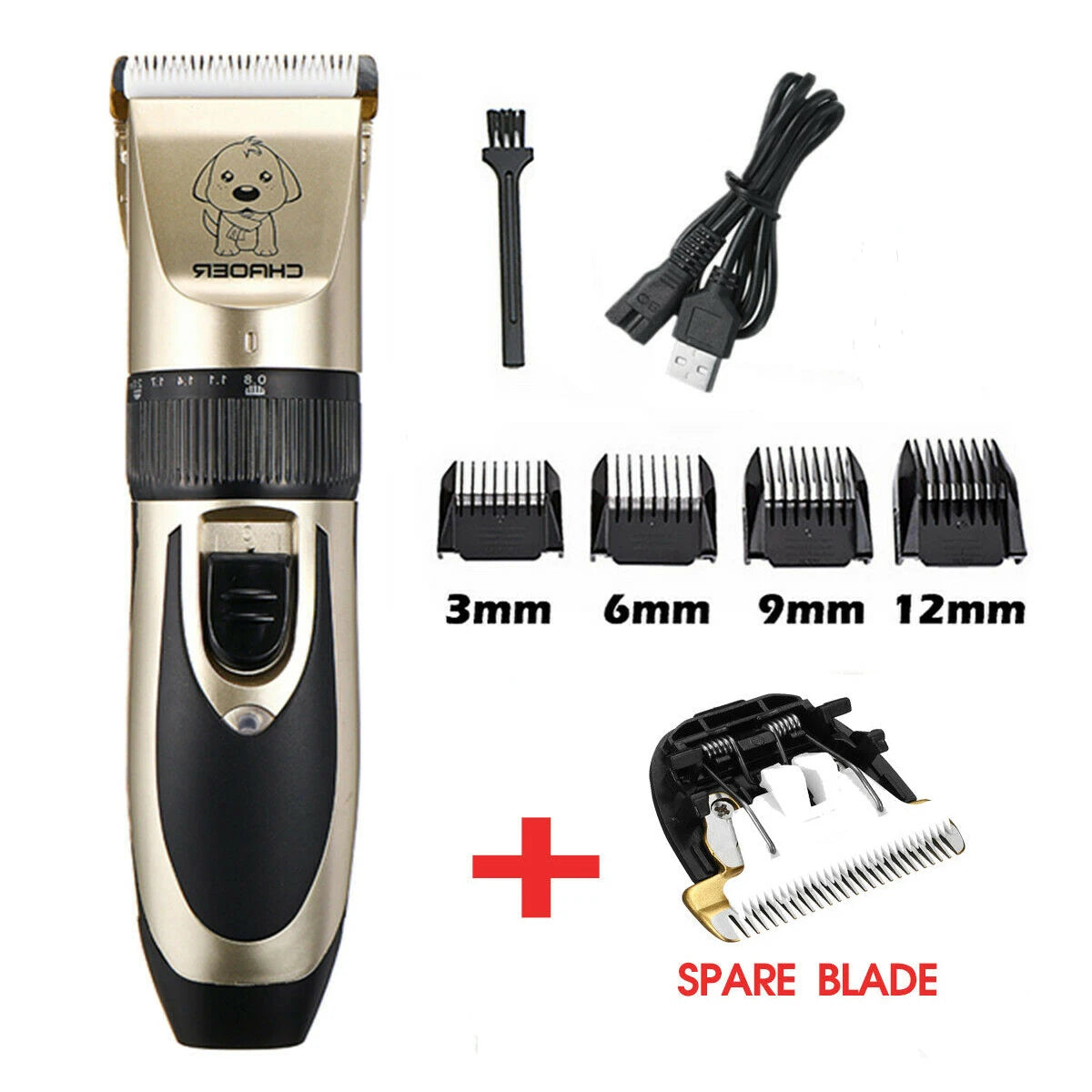 Pet Dog Hair Trimmer Electrical Cat Hair Cut Remover Cutter Grooming Tool Rechargeable Low-noise Pets Animal Haircut Machine