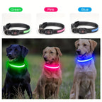 Waterproof LED Dog Collar Rechargeable Dog Light up Collar Keep Pet Safe at Night Walks Adjustable for Small Medium Large Dogs