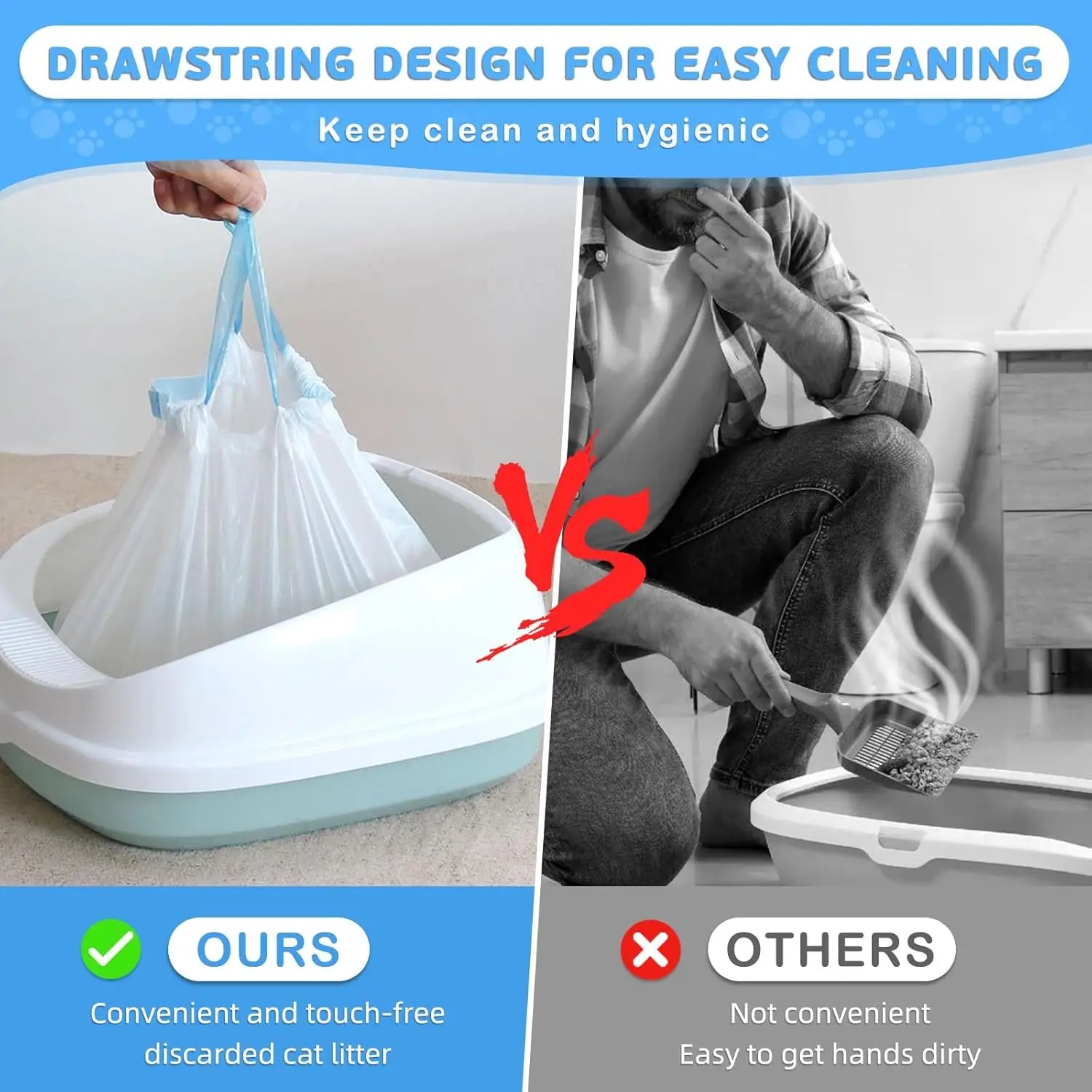 6 Rolls Pet Poop Bags for Neakasa M1 Smart Cat Toilet Cat Litter Box Garbage Bag Drawstring Thickened Storage Cat Poop Bags