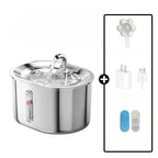 2.5L/85oz Cat Water Fountain Stainless Steel Automatic Cat Water Dispenser with Water Level Window Cat Fountain