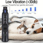 Pet Nail Grinder Low Noise & Vibration LED Rechargeable Dog Claw Care Tool for All Breeds Plastic Pet Smart Dog Nail Grinder