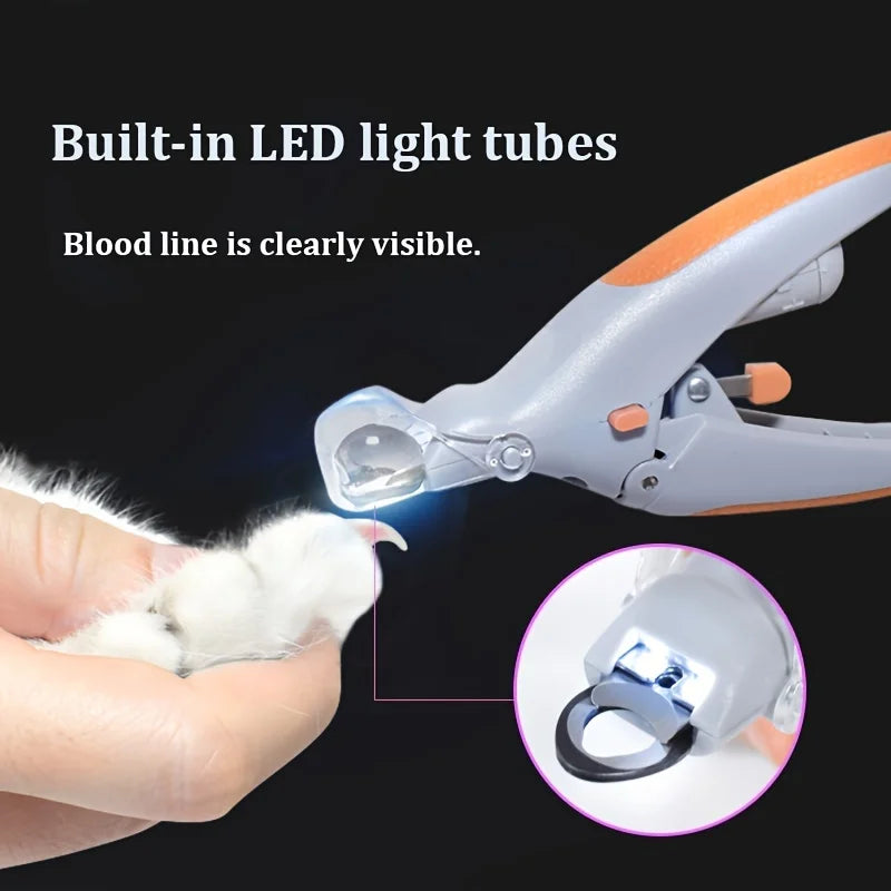 2 in 1 Electric Trimmer & LED Nail Clipper Non-Slip Grip Pet Smart Dog Cat Grooming Kit with LED Light Scissors Included