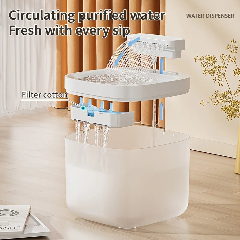 3L/101.45oz Smart Cat Water Fountain USB Powered Operating Voltage Quiet Operation Automatic Recirculating System for Cats