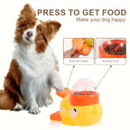 Interactive Toys Duck Shaped Cartoon Dog Food Dispenser Toy Manual Press Feeder for Small Medium Dogs Plastic Puzzle Toy for Dog