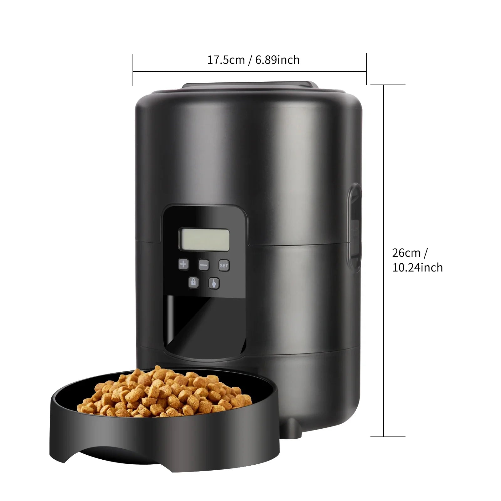 2L/67.63oz Smart Pet Feeder Auto Cat Food Dispenser Smart Dog Dry Food Bowl Button Control Pet Feeder for Cats