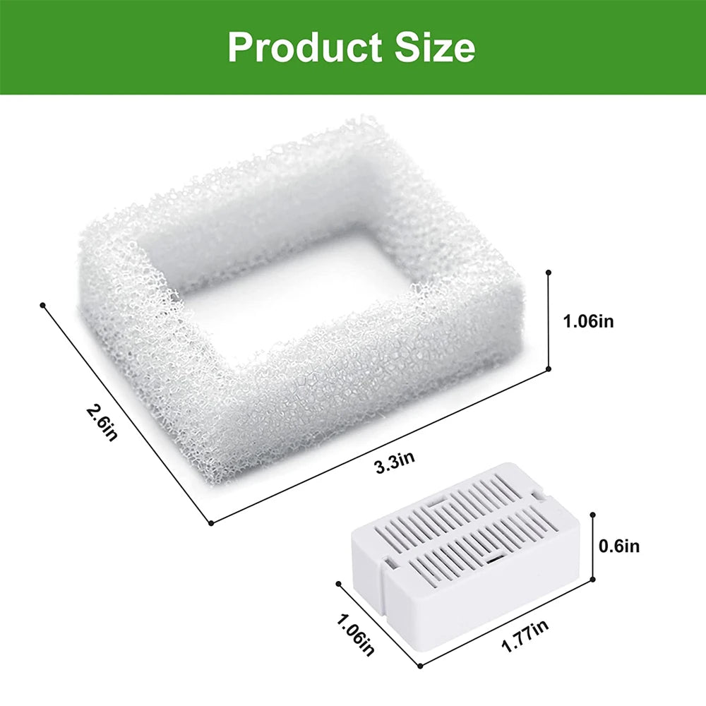 8 Pack Automatic Eco-Friendly Cat Pet Fountain Replacement Filters Carbon 2 Pack Foam and Ceramic Cake for Cat Water Fountains