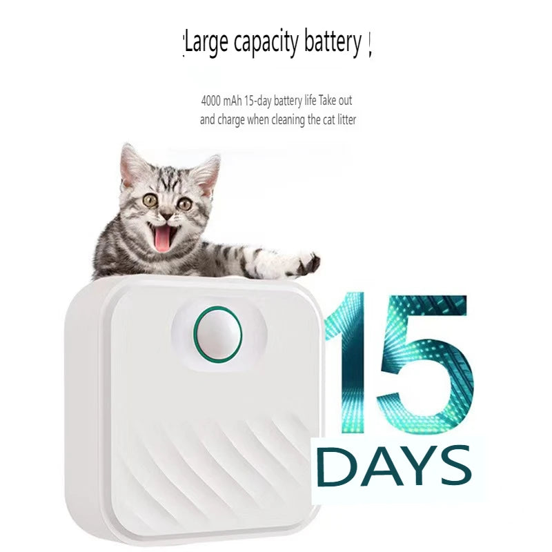 4000mAh Smart Cat Odor Purifier for Cat Litter Box Deodorizer Chargeable Pet Toilet Air Purifier Dog Pet Toilet Deodorant