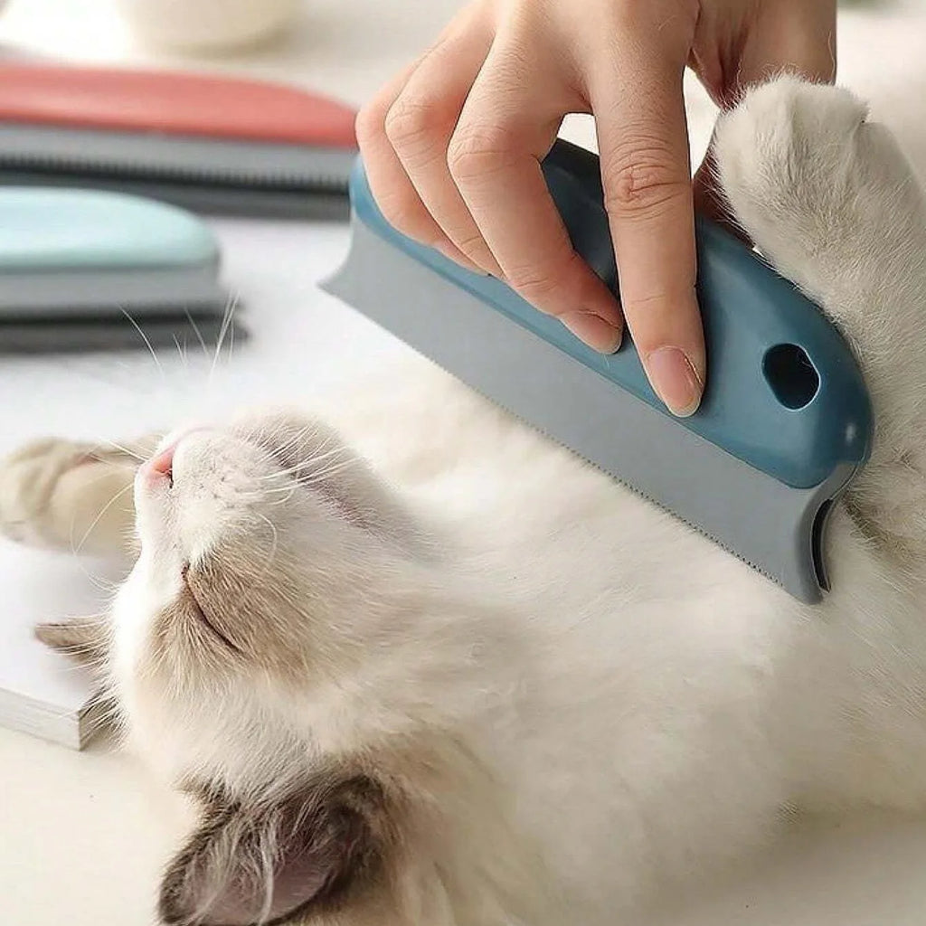 Effective Portable Plastic Pet Hair Remover Brush for Cats and Dogs Gently Shaves Wool and Cleans Fur for a Neat Home