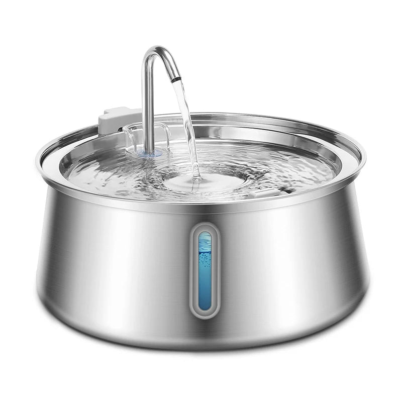 4L Stainless Steel Cat Water Fountain Automatic Pet Water Dispenser Ultra Quiet Dog Water Fountain with Filter for Cat Fountain