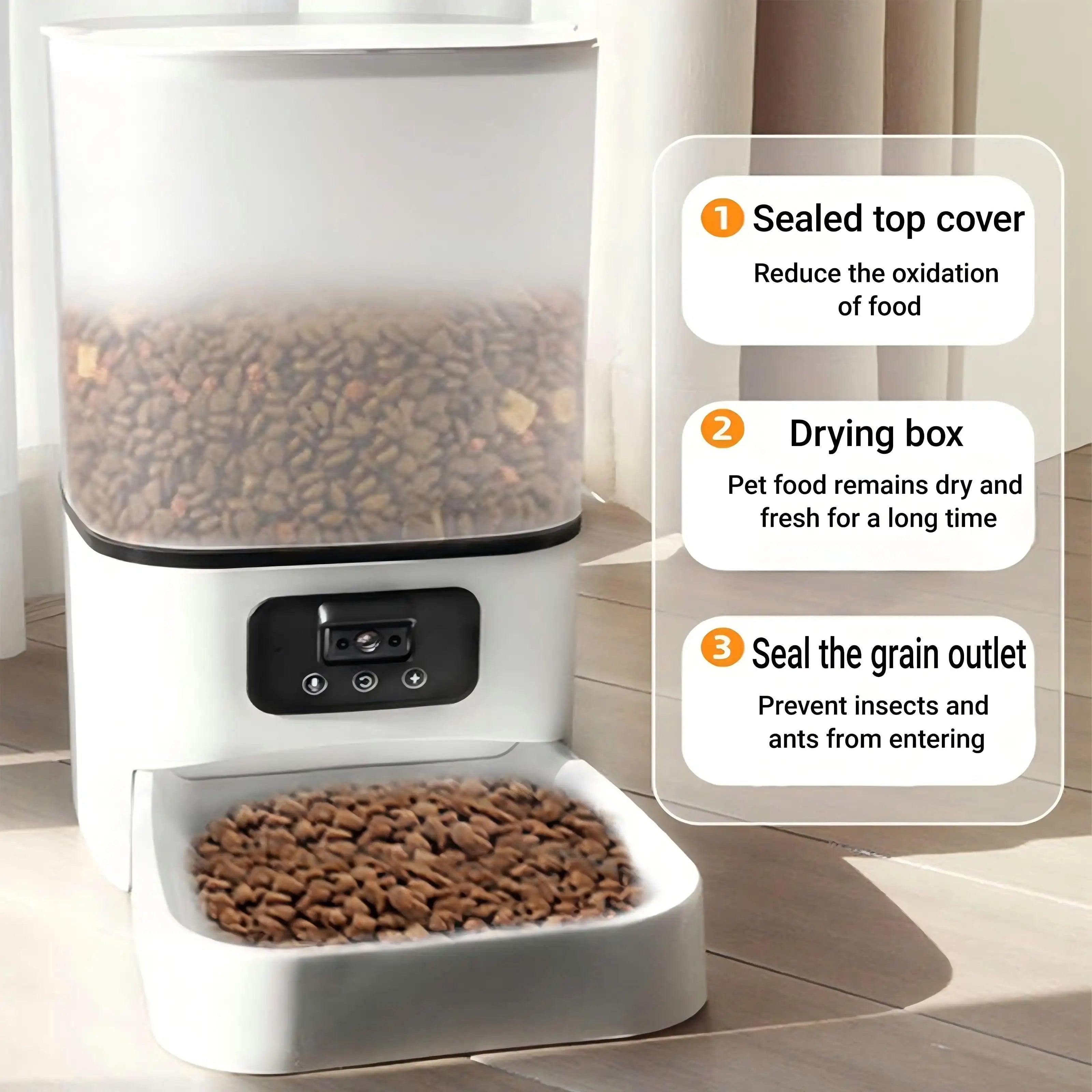 OEM 6L Large Capacity Automatic Cat Feeder with Camera WiFi Control Smart Cat Food Dispenser Pet Feeder Tuya APP Control