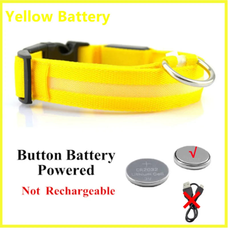 LED Glowing Dog Collar Adjustable Flash Recharge Luminous Collar Night Anti-Lost Dog Light for Small Dog Electronic Pet Products