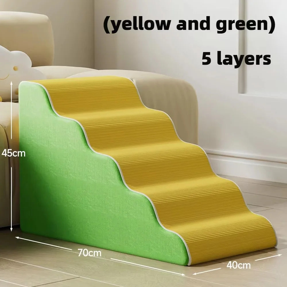 Wholesale Dog Stairs Cat Ramp Ladder Pet Stair with Memory Foam Sponge for Bed & Sofa Removable Washable Training Stairs