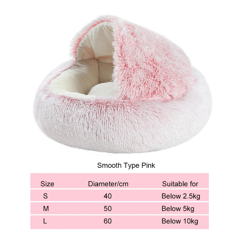 Winter Long Plush Solid Cat Bed & Pet Cage Warm Cushion Basket Dog Bed Sleep Bag Nest for Small Cats