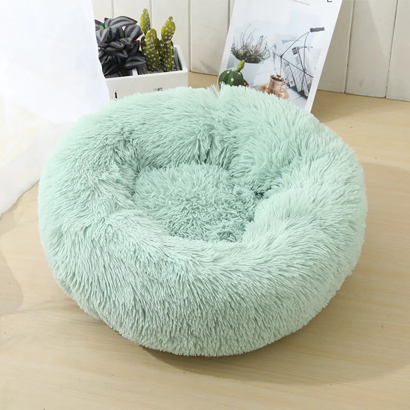 100CM Eco-Friendly Breathable Solid Plush Dog Bed with PP Cotton Material Round Design for Dogs