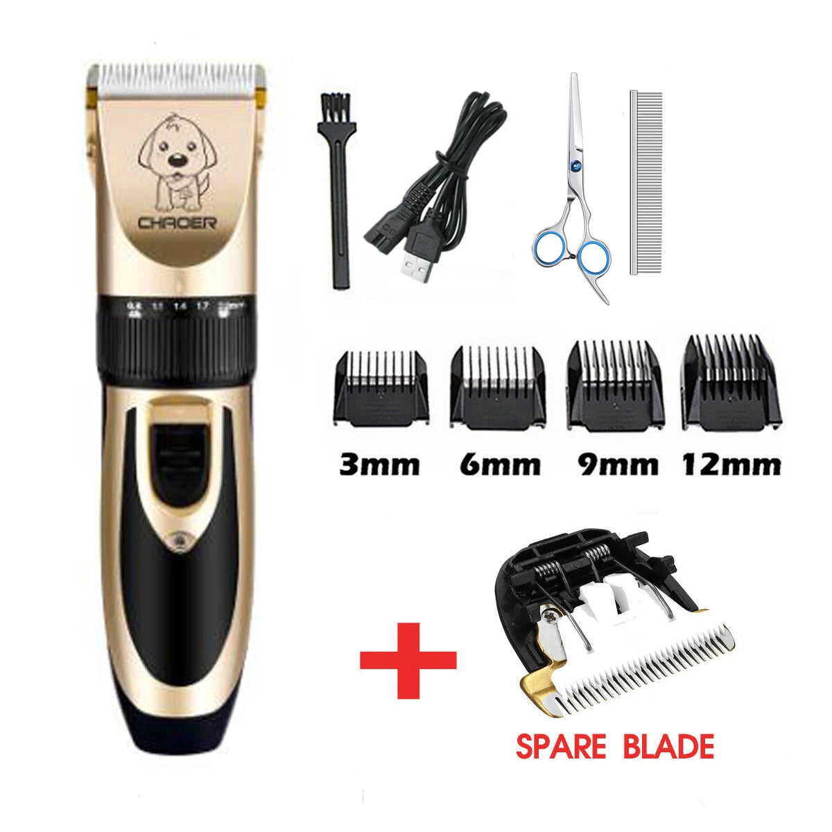 Pet Dog Hair Trimmer Electrical Cat Hair Cut Remover Cutter Grooming Tool Rechargeable Low-noise Pets Animal Haircut Machine