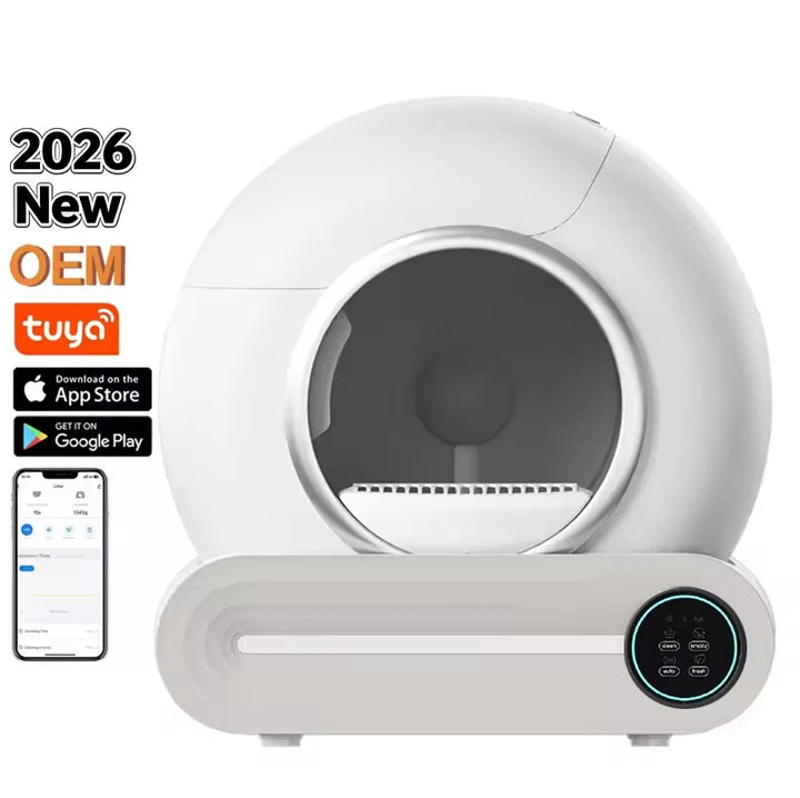 2026 New Tonepie TI PRO 65L Plastic Automatic Cat Litter Box Smart APP Control Self Cleaning Semi-Enclosed Cat Toilet