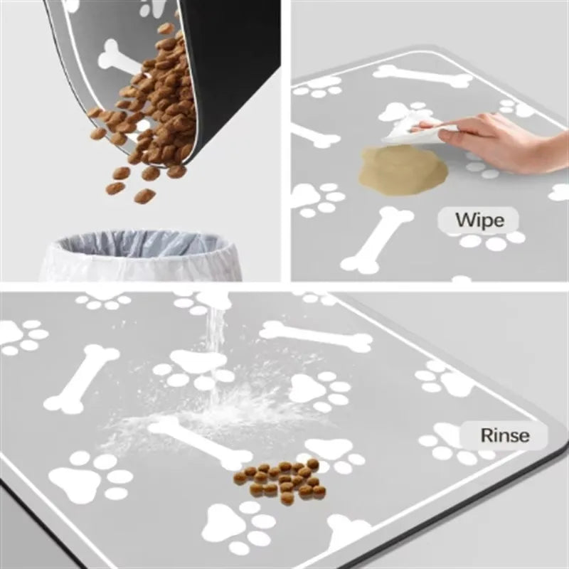 Wholesale Silicone Pet Bowls Mat Non Slip Pet Food Mat Dog Cat Square Bone Shaped Pet Feeding Mat