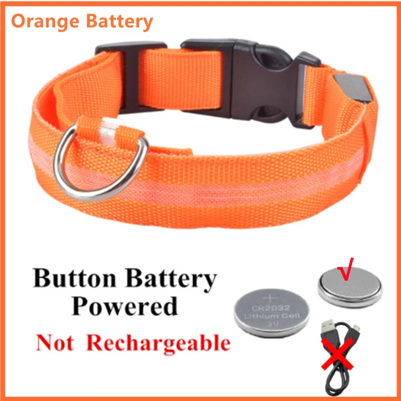LED Glowing Dog Collar Adjustable Flash Recharge Luminous Collar Night Anti-Lost Dog Light for Small Dog Electronic Pet Products