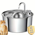 3.2L Ultra-Quiet Stainless Steel Cat Water Fountain Eco-Friendly Luxurious Pet Drinking Fountain with Automatic Filter Sensor