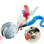 Interactive Cat Ball Toy Automatic Rolling Ball Puzzle Cat Toy for Bored Cats Indoor Use with Pet LED Laser Indoor Training Tool