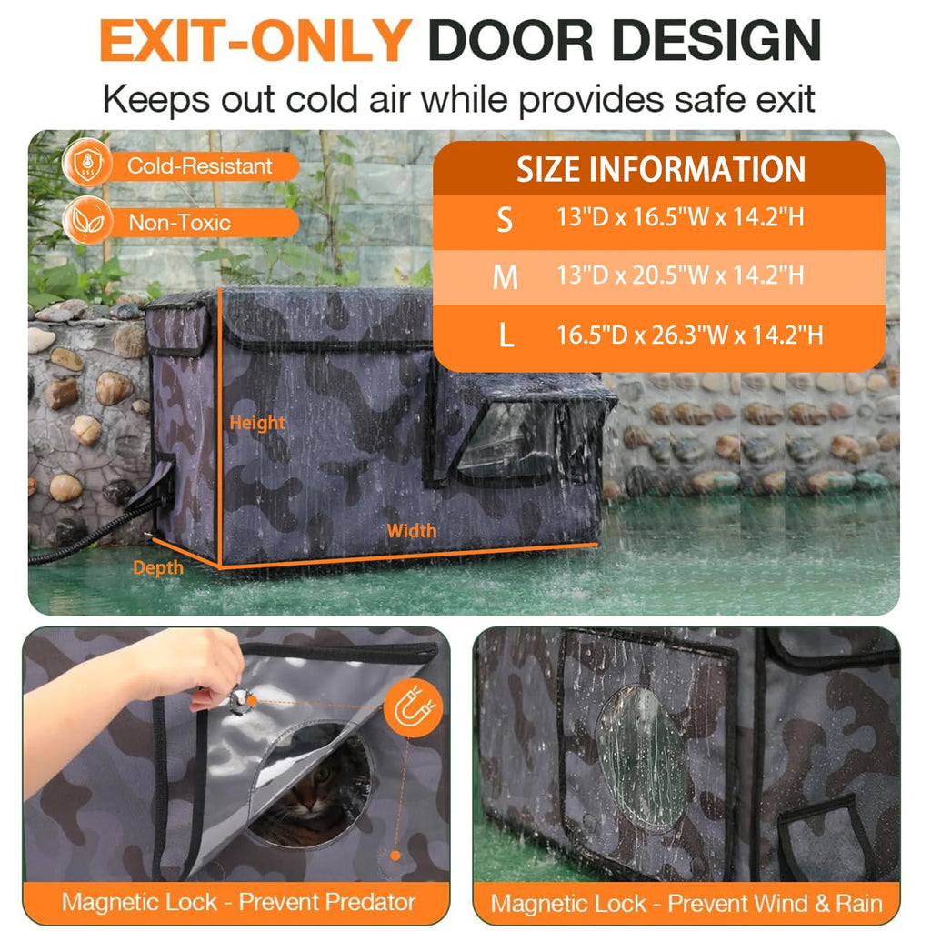 Modern Collapsible Cat Nest Outdoor Heating Insulation Foldable Pet Cage and Pet Fence Tent for Abandoned Cats for Winter