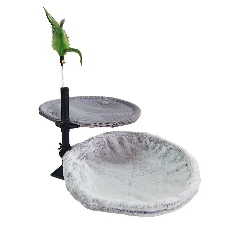 Soft Cat Desk Bed Nest for 3 Cats Comfortable Kitten Cat Hammock for Desk Rotation Adjustable Height Indoor Kitty Bed