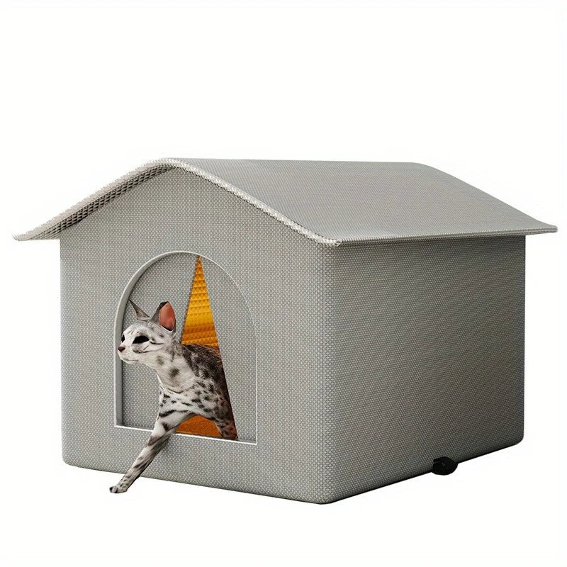 Cozy Outdoor Shelter for Cats Waterproof Rainproof & Bite-Resistant Tent with Large Space Foldable Cat House