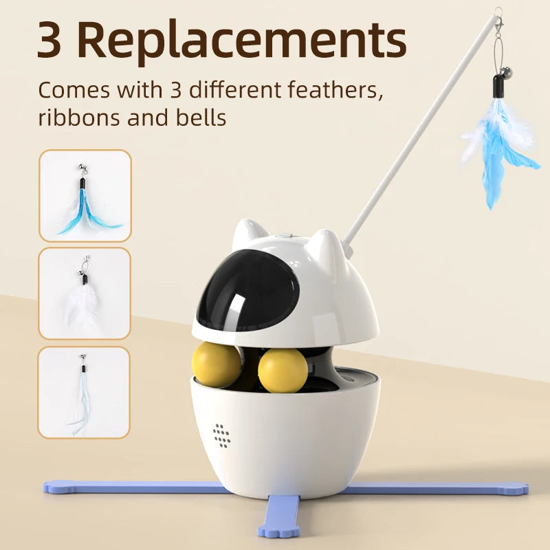 3 in 1 Automatic Cat Toys Interactive Smart Teasing Pet LED Laser Indoor Electronic Pet Cat Teaser Stick Cat Products