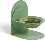 Elevated Tilted Cat Bowl for Indoor Cats Raised Ceramic Cat Food Bowl with Metal Stand Non-Slip Pet Food Bowl