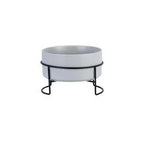 Ceramic Dog Bowls Set Stainless Steel Pet Feeder with Holder Double Bowls for Cats and Small Dogs