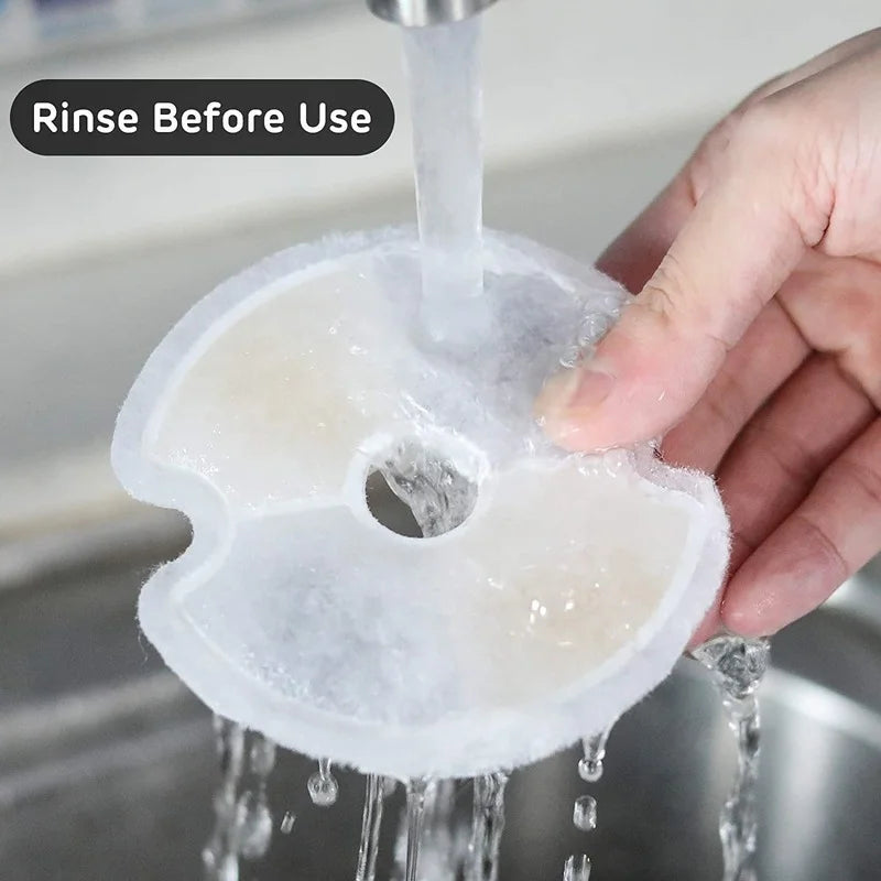 8pcs Automatic Cat Fountain Filter for Pet Water Bowls Rounded Shape Carbon Replacement Filters for Cat Drinking Fountain