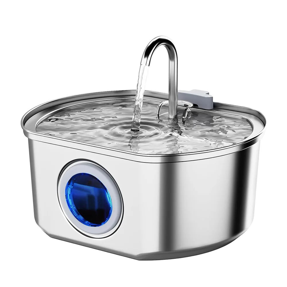Hot Selling Custom 3.2/4L Stainless Steel Pet Water Dispenser with Water Level Wholesale Cat Water Fountain Manufacturer OEM ODM