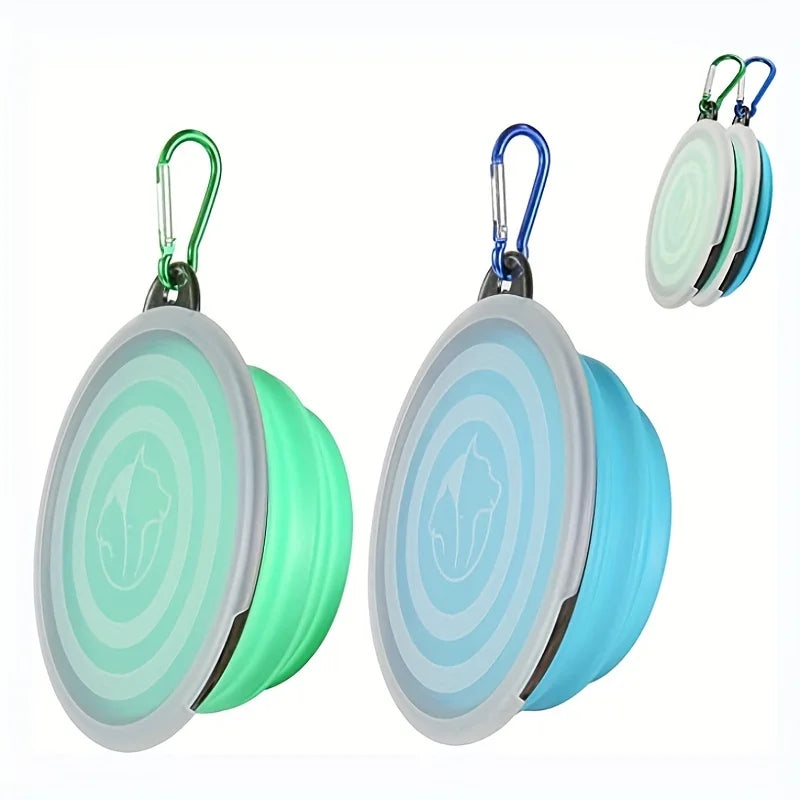 Collapsible Dog Bowl Foldable Pet Bowl with Lid Dog Travel Bowl Portable Foldable Cat Feeder for Pet Walking Parking Camping