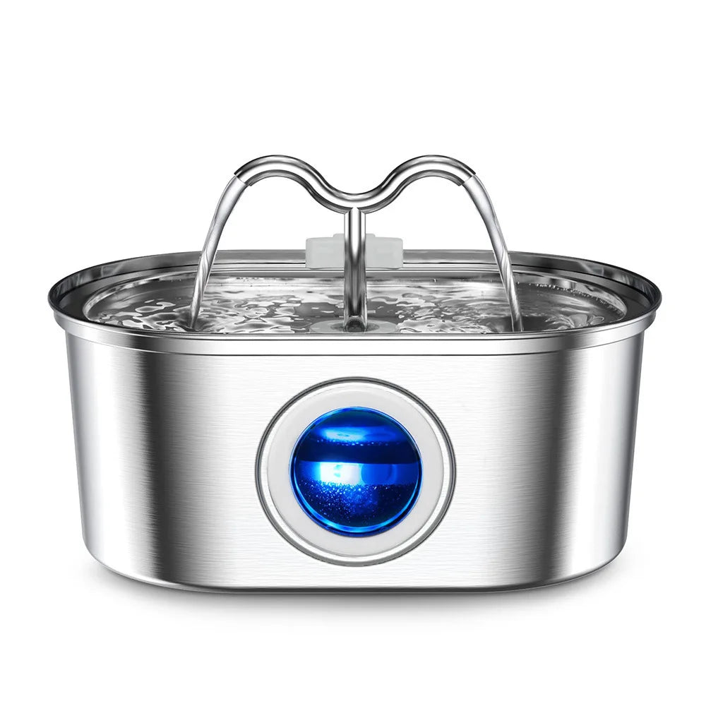Hot Selling Custom 3.2/4L Stainless Steel Pet Water Dispenser with Water Level Wholesale Cat Water Fountain Manufacturer OEM ODM