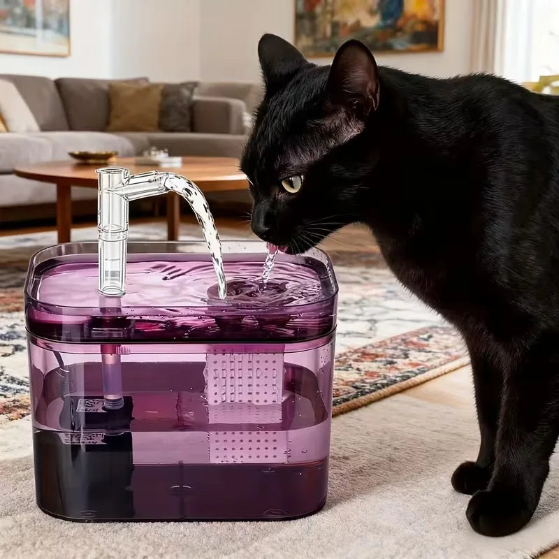 Custom 1.5L Automatic Pet Water Fountain for Cats & Dogs USB Quiet Cat Water Fountain Cat Drinking Fountain with Light