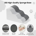 Custom Pet Stairs for Small Dogs and Cats Comfortable Curved Design with Waterproof Cover High-Density Foam Steps for Bed Sofa