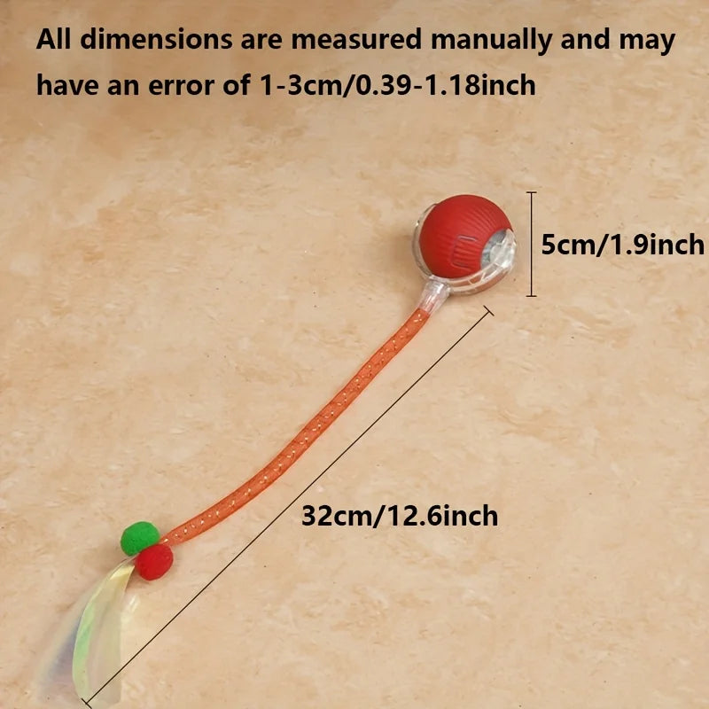 Wholesale Indoor Cat Interactive Ball Toy With Elastic Net Tail Automatic Moving Ball Toy Activation Electric Cat Toy