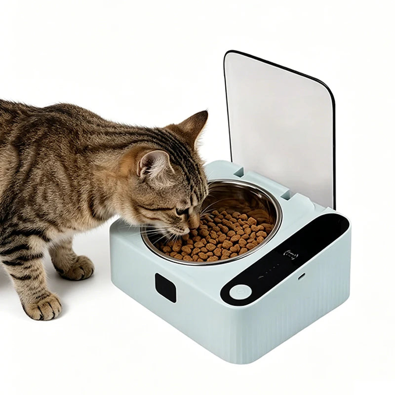 OEM ODM Wholesale Smart Automatic Cat Dog Bowl Sensor Activated Lid 304 Stainless Steel Elevated 350ml Waterproof Feeding Bowl