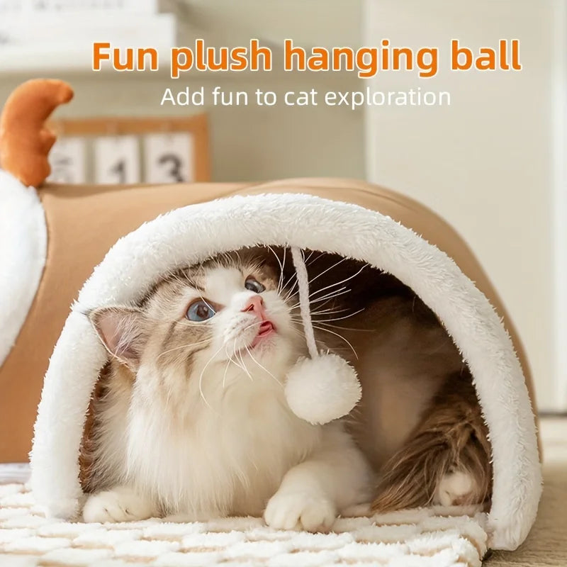 Multi-Level Cat Hide and Seek Tunnel Polyester Non-Skid Bottom Pet Play and Sleep Cat Nest Indoor Cat Kennel Durable Comfortable